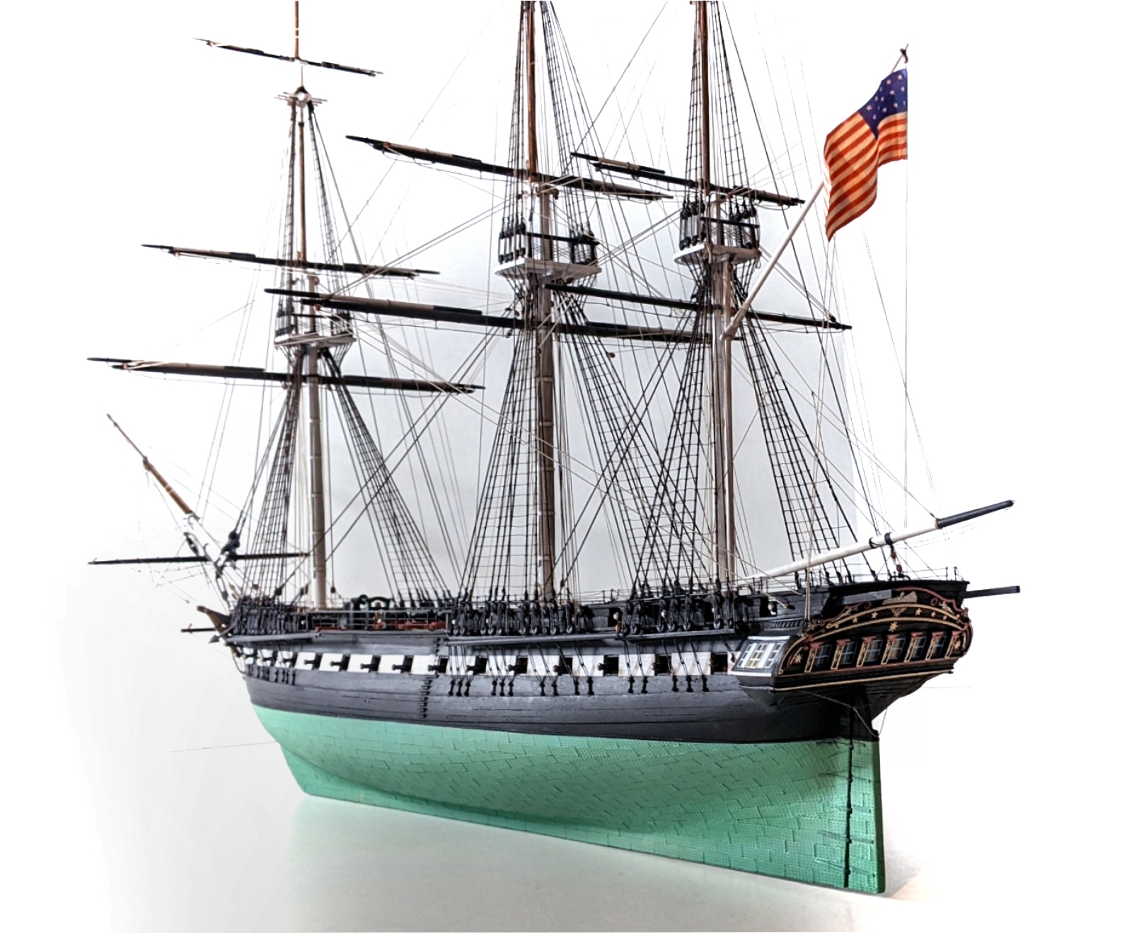 Image of completed Constitution circa 1812 model