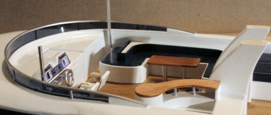 Johnson 87' super-yacht - starboard view of her fly-deck
